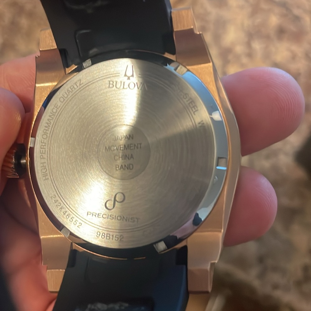 Bulova Men's Icon 3-Hand Precisionist Watch with Black Polyurethane Strap - Picture 4 of 5